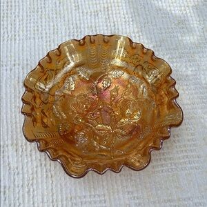 Amber Glass Decorative Bowl